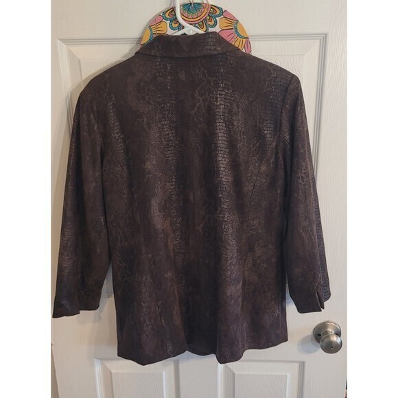 Erin London Faux Snake Skin Button Front Jacket Size Small - Picture 5 of 10